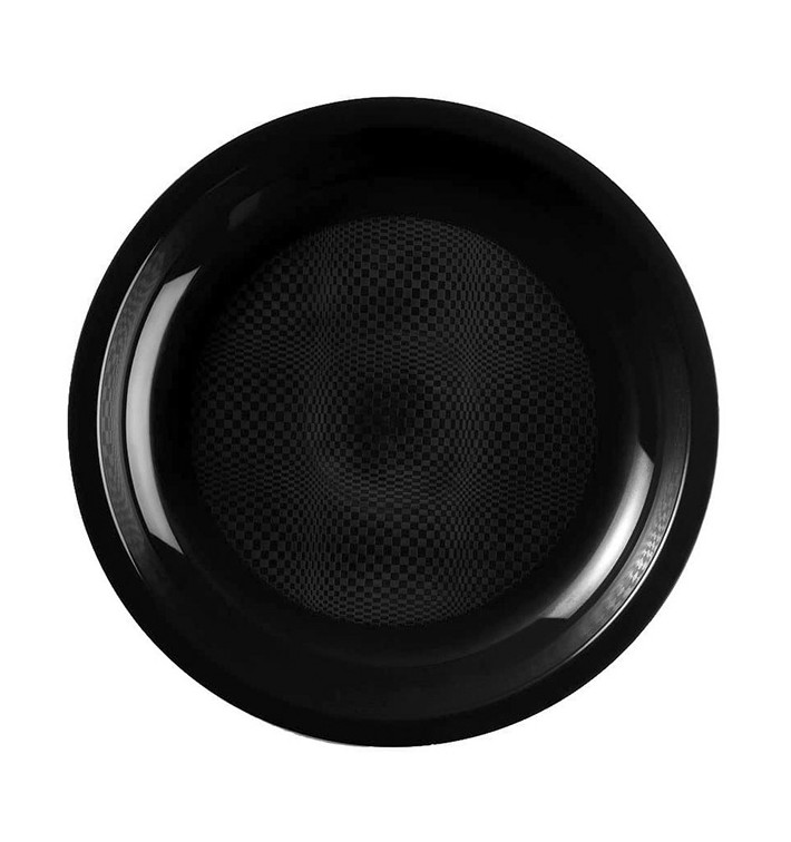 Plato Reutilizable PP Llano Negro Round  Ø22cm (50 Uds)