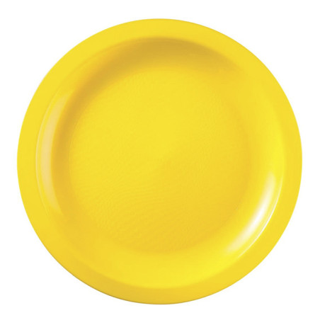 Plato Duro Reutilizable PP Llano Amarillo "Round" Ø22cm (25 Uds)