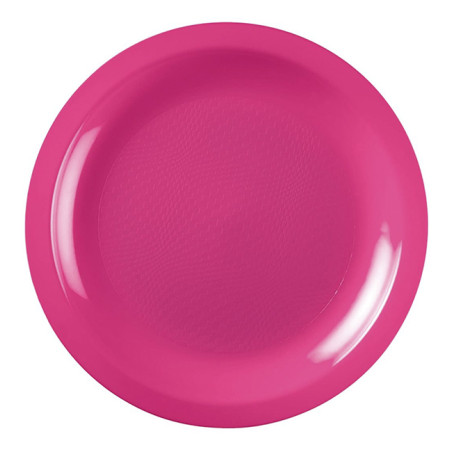 Plato Reutilizable PP Llano Fucsia Round Ø22cm (50 Uds)
