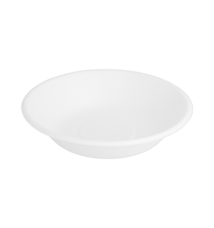 Plato Hondo Caña de Azucar Blanco Ø160mm (50 Uds)