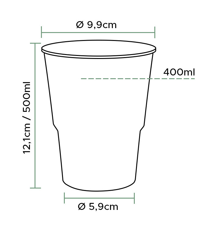 Vaso de plástico PP