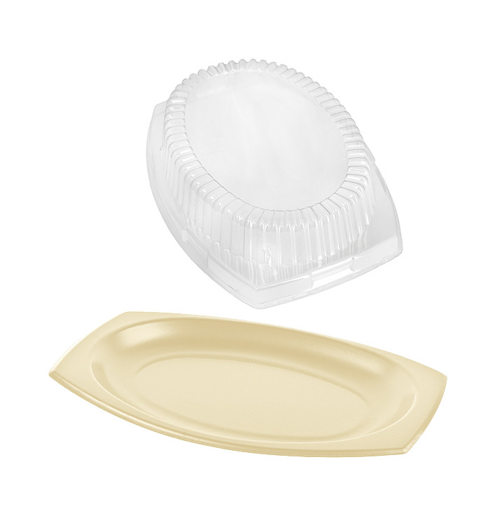Plato Térmico FOAM Miel con Tapa 230x180mm (125 Uds)
