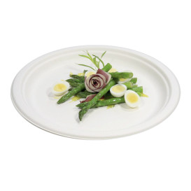 Plato Caña de Azucar Blanco Ø260mm (250 Uds)