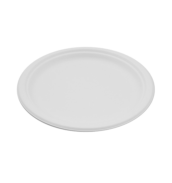 Plato Caña de Azucar Blanco Ø260mm (250 Uds)