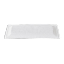 Bandeja Caña de Azúcar Bagazo Blanco 25,5x12,7 cm (50 Uds)