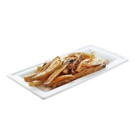 Bandeja Caña de Azúcar Bagazo Blanco 25,5x12,7 cm (50 Uds)