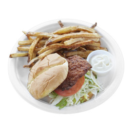 Plato Caña de Azúcar Bagazo Blanco Ø25,3 cm (50 Uds)