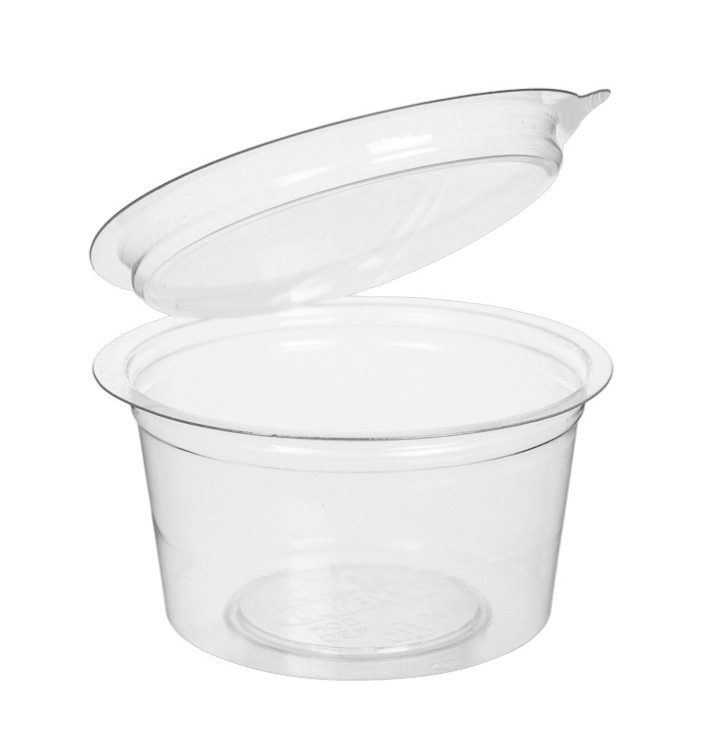 Tarrina Redonda Bisagra APET Transparente 80ml (450 Uds)