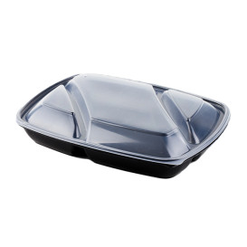 Tapa para Envase Rectangular 3C Negro 28x20cm (150 Uds)