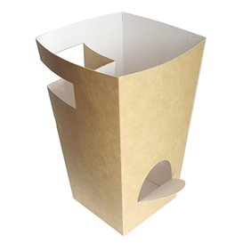 Caja Cartón Para Churros con Chocolate Kraft 78x78x179mm (25 Uds)