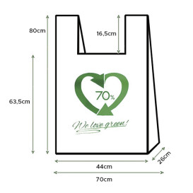Bolsa Plástico Camiseta 70% Reciclado 70x80cm G200 (50 Uds)