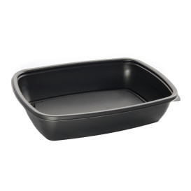 Envase Plástico PP Negro 900ml 23x16,5cm (75 Uds)