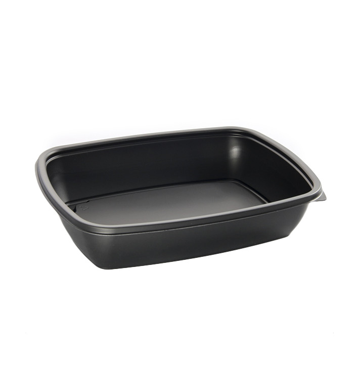 Envase Plástico PP Negro 900ml 23x16,5cm (75 Uds)