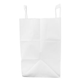 Bolsa Papel Blanca con Asas Planas 70g/m² 26+18x26cm (50 Uds)