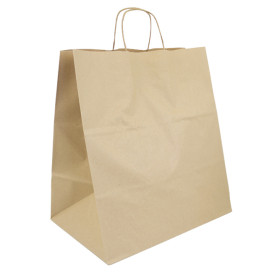 Bolsa Papel Kraft con Asas 120g/m² 36+24x39cm (200 Uds)