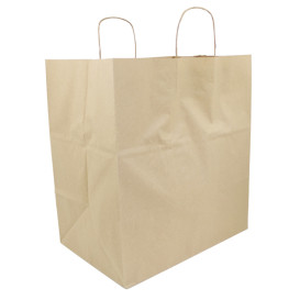 Bolsa Papel Kraft con Asas 120g/m² 36+24x39cm (50 Uds)
