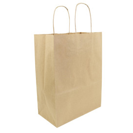 Bolsa Papel Kraft Hawanna con Asas 100g/m² 24+12x31cm (50 Uds)