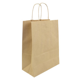 Bolsa Papel Kraft Hawanna con Asas 100g/m² 24+12x31cm (50 Uds)