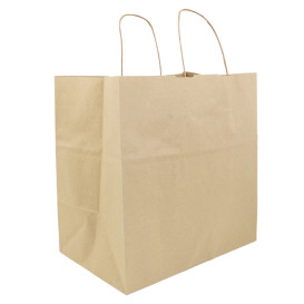 Bolsa Papel Kraft Hawanna con Asas 100g/m² 32+20x32cm (50 Uds)