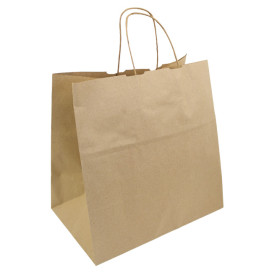 Bolsa Papel Kraft Hawanna con Asas 100g/m² 32+20x32cm (50 Uds)