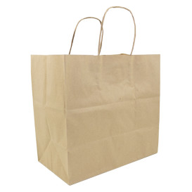 Bolsa Papel Kraft Hawanna con Asas 100g/m² 28+16x27cm (250 Uds)