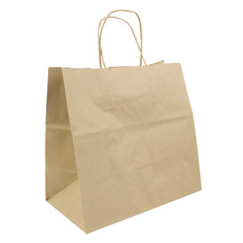 Bolsa Papel Kraft Hawanna con Asas 100g/m² 28+16x27cm (250 Uds)