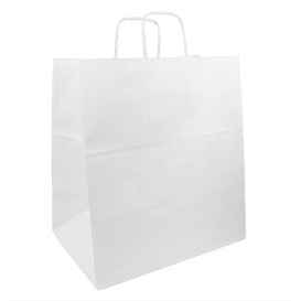 Bolsa Papel Blanca con Asas 100g/m² 36+24x39cm (50 Uds)