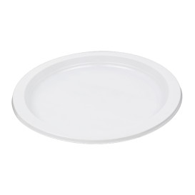 Plato Llano Reutilizable Económico PS Blanco Ø22cm (25 Uds)