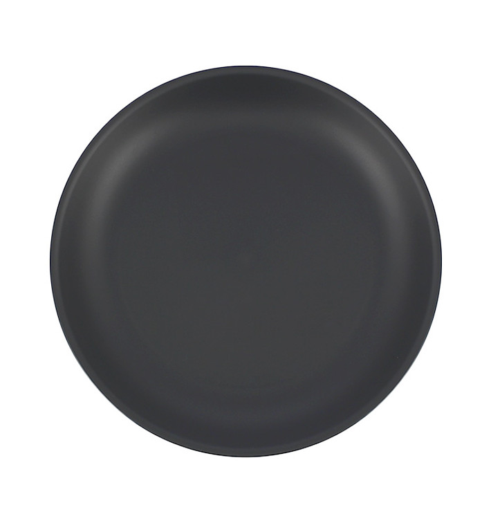 Plato Reutilizable Durable PP Mineral Antracita Ø21cm (54 Uds)