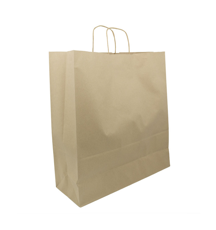 Bolsa Papel Kraft con Asas 100g/m² 44+15x46cm (25 Uds)