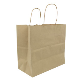 Bolsa Papel Kraft con Asas 100g/m² 27+14x26cm (25 Uds)