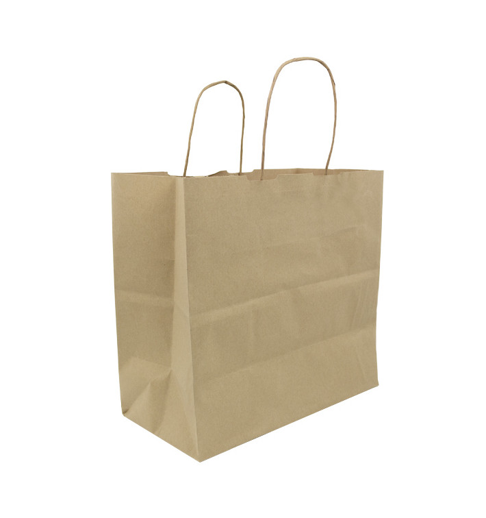 Bolsa Papel Kraft con Asas 100g/m² 27+14x26cm (200 Uds)