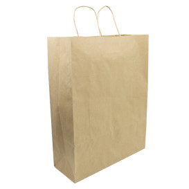 Bolsa Papel Kraft Hawanna con Asas 100g/m² 32+12x41cm (200 Uds)