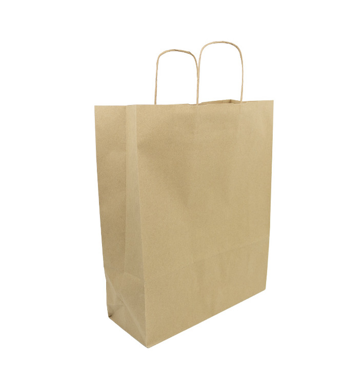 Bolsa Papel Kraft con Asas 100g/m² 32+12x40cm (25 Uds)