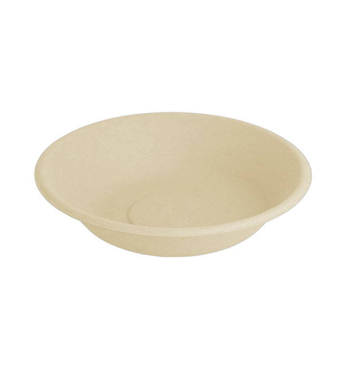 Plato Hondo Caña de Azucar Natural Ø160mm (50 Uds)