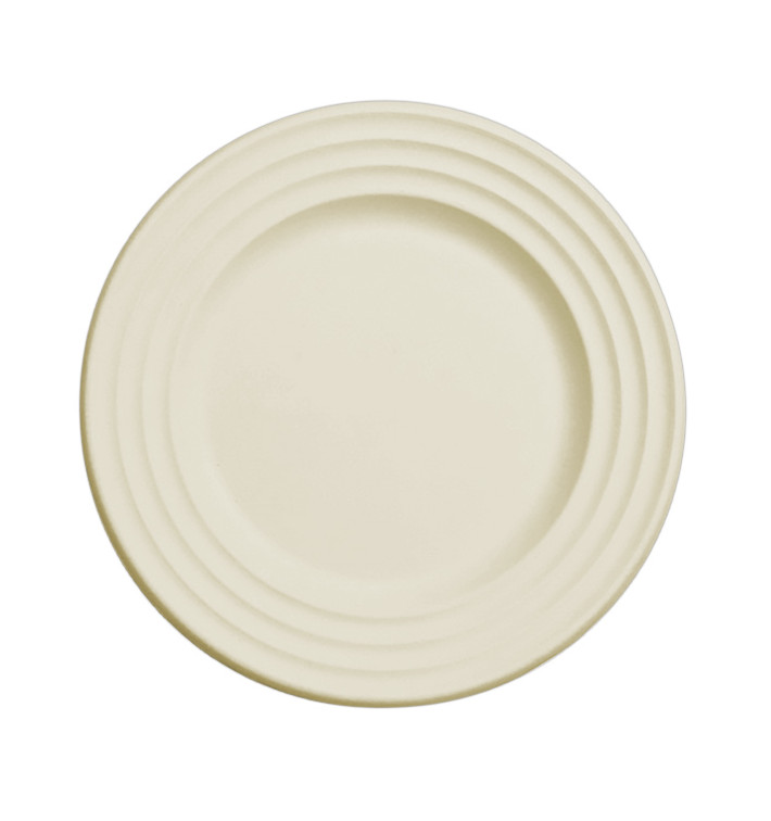 Plato Caña de Azucar Premium Wave Natural Ø23cm (50 Uds)