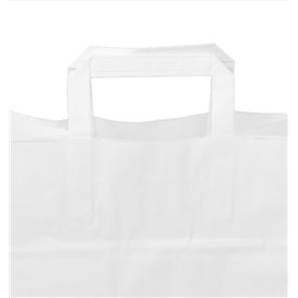 Bolsa Papel Blanca con Asas Planas 70g/m² 26+18x26cm (50 Uds)