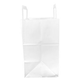 Bolsa Papel Blanca con Asas Planas 70g/m² 32+22x26cm (50 Uds)