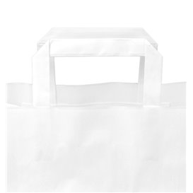 Bolsa Papel Blanca con Asas Planas 70g/m² 32+22x26cm (50 Uds)