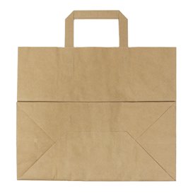 Bolsa Papel Kraft con Asas Planas 70g/m² 32+22x26cm (50 Uds)