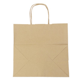 Bolsa Papel Kraft Hawanna con Asas 100g/m² 28+16x27cm (250 Uds)