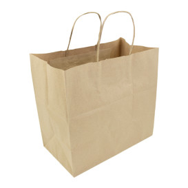 Bolsa Papel Kraft Hawanna con Asas 100g/m² 28+16x27cm (250 Uds)