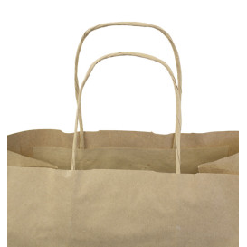 Bolsa Papel Kraft Hawanna con Asas 100g/m² 28+16x27cm (50 Uds)