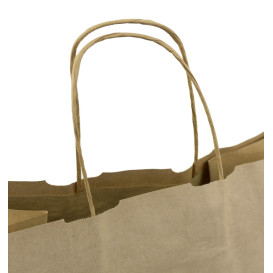 Bolsa Papel Kraft Hawanna con Asas 100g/m² 32+20x32cm (50 Uds)