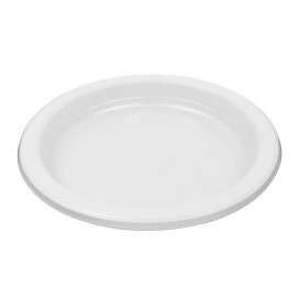 Plato Llano Reutilizable Económico PS Blanco Ø17cm (25 Uds)