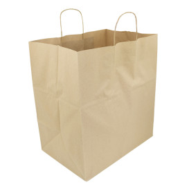 Bolsa Papel Kraft con Asas 120g/m² 36+24x39cm (50 Uds)