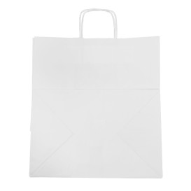 Bolsa Papel Blanca con Asas 100g/m² 36+24x39cm (200 Uds)