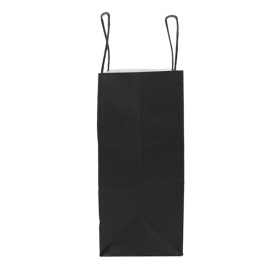 Bolsa Papel Kraft Negra con Asas 100g/m² 22+9x23cm (250 Uds)