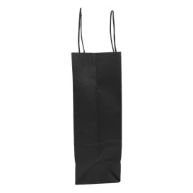 Bolsa Papel Kraft Negra con Asas 100g/m² 25+11x31cm (250 Uds)