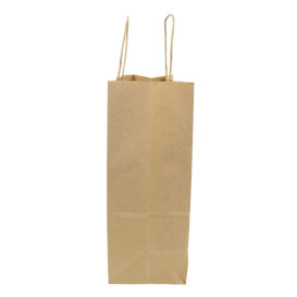 Bolsa Papel Kraft Hawanna con Asas 100g/m² 24+12x31cm (50 Uds)